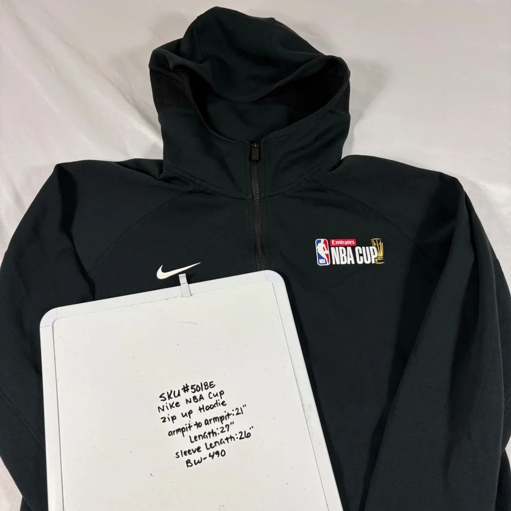 Nike NBA Cup Showtime Hoodie Men's Medium Black Full Zip Basketball CQ0306-010